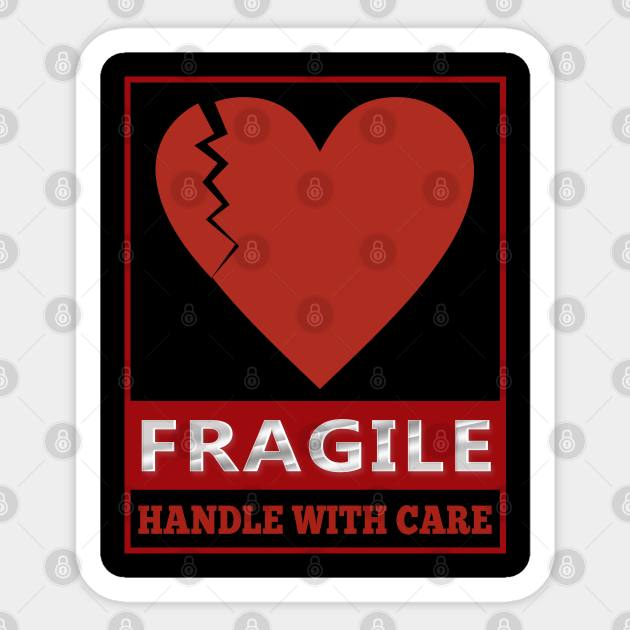 Fragile Label Handle with Care - Heart shape